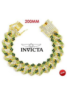 $79 Invicta Elements Men's XL Drip Chain Bracelet Emerald Venom (80922) NWT